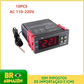 10ШТ STC-1000 AC 110-220 В Цифровой регулятор температуры Термостат Терморегулятор инкубатор Реле нагрева охлаждения STC 1000