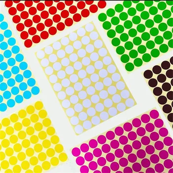 15 листов / лот 8 мм Мини-круглые точечные круги, запечатывающие бумажные этикетки, Цветные точечные наклейки, Клейкая этикетка на упаковке, корейская наклейка