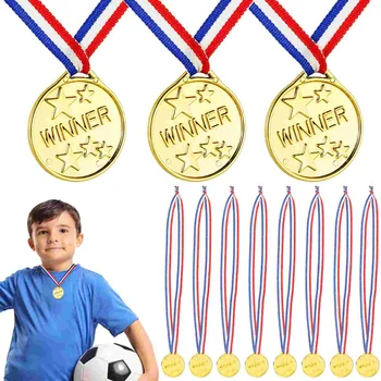 50шт пластиковых наградных медалей победителя, медалей Дня спорта, медалей победителей, наградных медалей для детей
