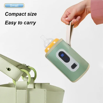USB-подогреватель для молока и воды, Портативный температурный дисплей, подогреватель детских бутылочек с 5 передачами, регулируемый на 38 ° C-55 ° C, Аксессуары для путешествий на открытом воздухе