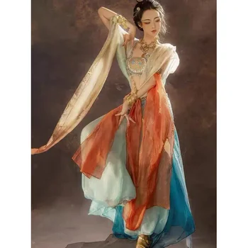 Большой Размер Фестиваль Арабская Принцесса Костюмы Для Косплея Женщины Индийский Танец Живота Платье Hanfu Синий Комплект Вечерние Косплей Необычный Наряд