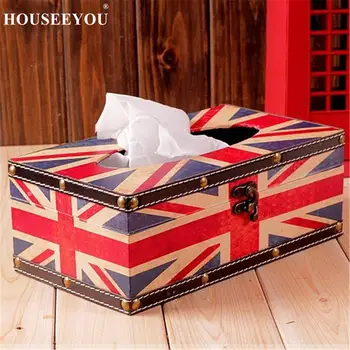Винтажная Кожаная коробка для салфеток из британской смолы, креативные коробки для домашнего декора в стиле ретро, украшения для столовой, гостиной, спальни