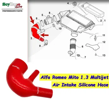 Воздухозаборник Турбонаддува Впускной Силиконовый Шланг Для Alfa Romeo Mito 1.3 MultiJet 2008-2022 С Быстрой Заменой Рабочих Деталей