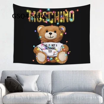 Гобелен Moschino с медведем для спальни, эстетичные забавные гобелены для гостиной