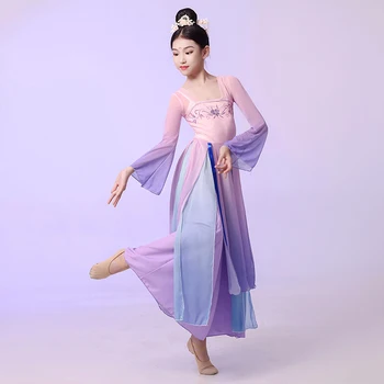 Детский костюм для классического танца Yangko flowing girl qi Han Tang, тренировочный костюм для китайских танцев в древнем стиле
