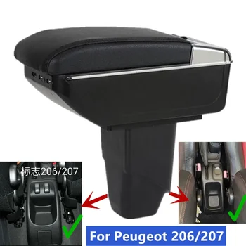 Для Peugeot 206 Коробка для Подлокотников Для автомобиля Peugeot 207 коробка для подлокотников Центральный ящик для хранения Дооснащение салона Автомобильными Аксессуарами USB