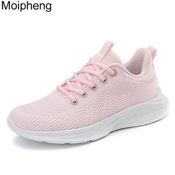 Женская обувь Moipheng, кроссовки на плоской подошве, Дышащая мужская спортивная обувь, Повседневные легкие кроссовки унисекс на шнуровке для ходьбы на платформе.