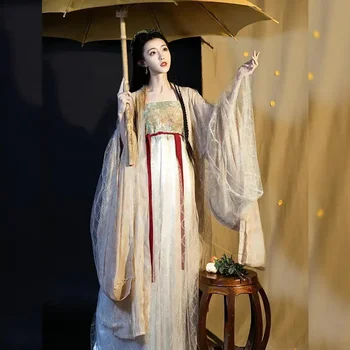 Женская улучшенная юбка Hanfu династии Тан с широкими рукавами и супер-феей В оригинальном китайском стиле Для женщин и девочек на весну и лето