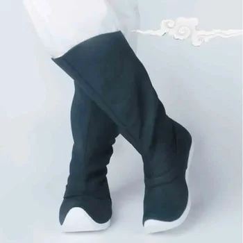 Китайские ботинки Hanfu Обувь Мужская и женская Hanfu Сапоги с бантом Тканевые сапоги Красный синий Белый черный Hanfu Сапоги с мылом Для мужчин и женщин Плюс размер