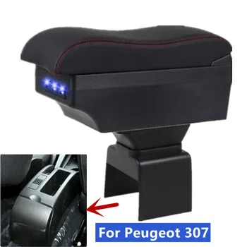 Коробка для подлокотника Peugeot 307 Для автомобиля Peugeot 307 CC с откидным верхом Коробка для Подлокотника Центральный ящик для хранения, модифицированный автомобильными аксессуарами USB