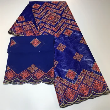 Кружевная Ткань Tissu Нигерийская Ткань Bazin Riche Brod Perl e Atiku Для Свадьбы Африканская Ткань Basin Riche С Шарфом 7 ярдов