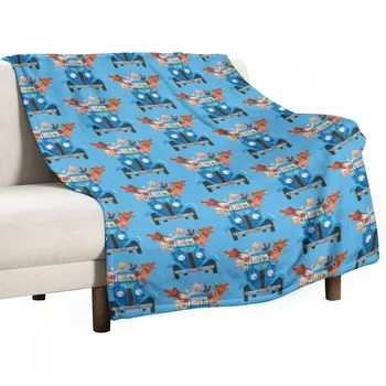 Маленький синий грузовик с фермы животные классические иллюстрации бросить одеяло одеяла для дивана Диван бросить спальный мешок одеяло
