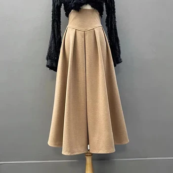 Модная женская плиссированная юбка в стиле пэчворк, новинка осени 2023, плиссированная элегантная юбка трапециевидной формы в стиле хай-стрит в стиле пэчворк.