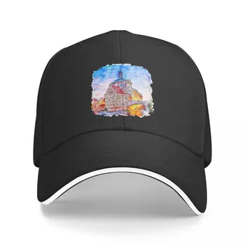 Новый Бамберг Германия акварельный эскиз нарисованной вручную бейсболки Кепка на заказ Роскошная шляпа каска для девочек Мужская