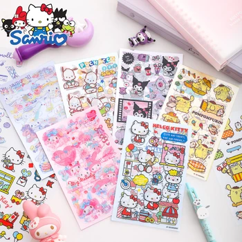 Подлинная семья Sanrio Hello Kitty Pet Прозрачная наклейка Ручной работы Материал для учета Наклейка с девичьим сердечком Детские игрушки Оптом