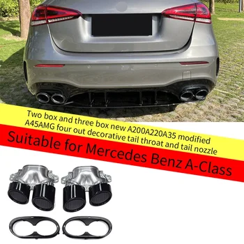 Подходит для Mercedes Benz A-Class two box three box новый A200A220A35 модифицированный A45AMG с четырьмя выходными декоративными насадками выхлопной трубы