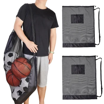 Портативная баскетбольная сетка, сетчатая сумка, сетчатая сумка для футбола, сетчатые спортивные сумки для мяча, сумка для переноски мяча, сетчатая сумка для командных мячей, нейлоновые сетчатые сумки