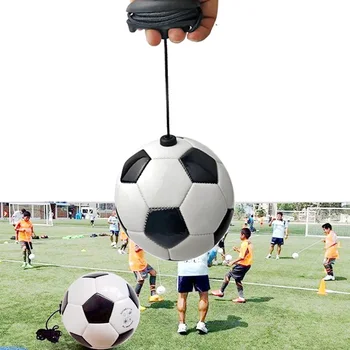 Размер 2 футбольный мяч с веревкой строку начинающих Практика тренер пояс дропшиппинг футбол Size3 удар оборудованием