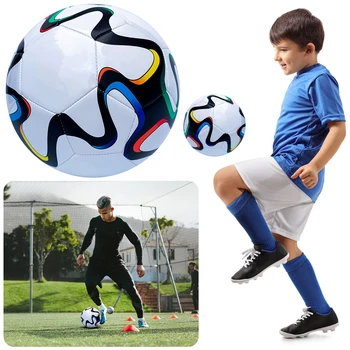Размер 4/5 Профессиональный футбольный мяч Износостойкий сшитый машинным способом футбольный мяч для упражнений из полиуретана для детей, подростков и взрослых