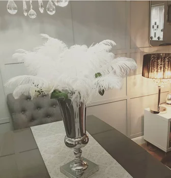 Распродажа Элегантных белых страусиных перьев, центральное украшение для рукоделия, 15-70 см, принадлежности для свадебной вечеринки, украшения для карнавальных танцовщиц.