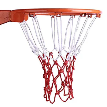 Стандартная нейлоновая баскетбольная сетка, Спортивная сетка для баскетбольного кольца, задняя панель, обод, мяч, Пум, Белый, красный, синий
