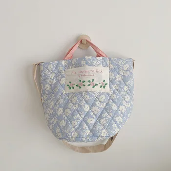 Сумка для подгузников для новорожденных, сумка для мамы с цветочной вышивкой, детские сумки-мессенджеры, стеганая переносная холщовая сумка для мамы для пикника