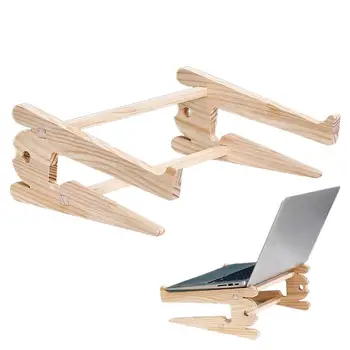 Универсальная деревянная подставка для ноутбука для стола 10-17 дюймов Для MacBookAir Pro 13 15, Съемный Деревянный держатель для ноутбука, Аксессуары