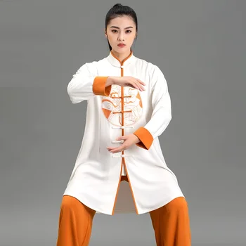 Униформа для боевых искусств, костюмы Кунг-фу, одежда для тайцзи с длинным рукавом, китайский Традиционный тайцзи, Утренние прогулки на свежем воздухе, Sprots FF3754