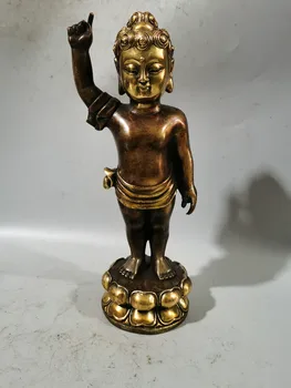 Фиолетовый медный позолоченный Принц Будда украшения Фэн-шуй, чистый медный Купающийся Будда украшения статуи Принца Будды, Шакьямуни Б
