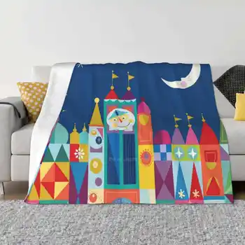 Это Маленький Мир-Замок С Луной И Звездами, Ярким Принтом в Радужных Тонах И Декоративным Одеялом, Мягким Теплым Переносным Одеялом Для путешествий.