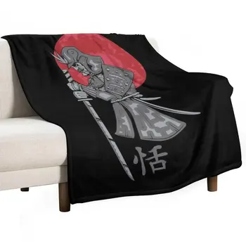 Японский воин-самурай. Плед для кемпинга, роскошные дизайнерские одеяла